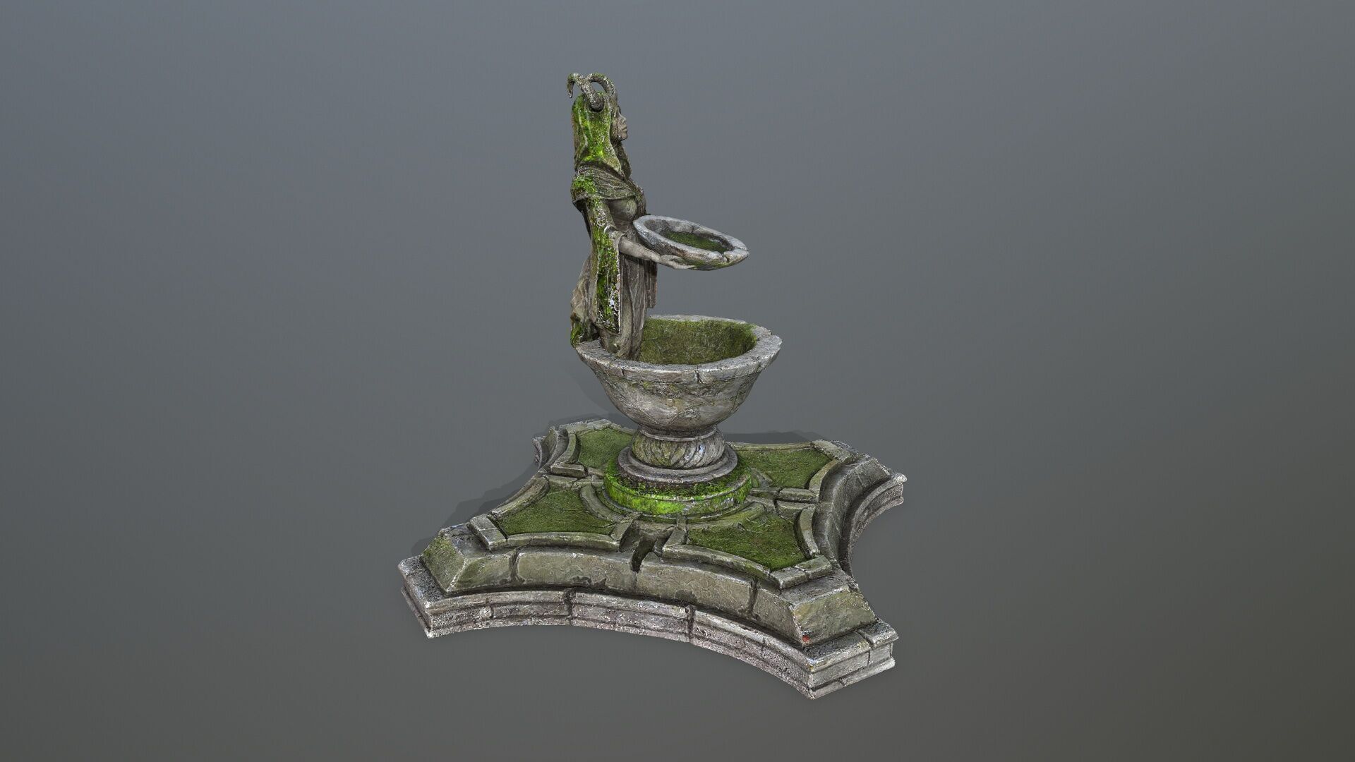 angel fountain Low-poly 3D model_15