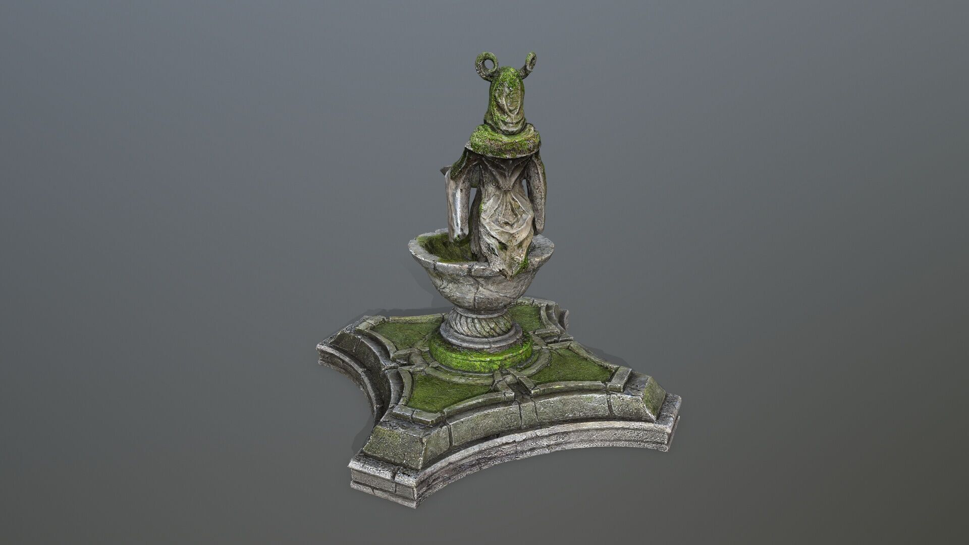 angel fountain Low-poly 3D model_13