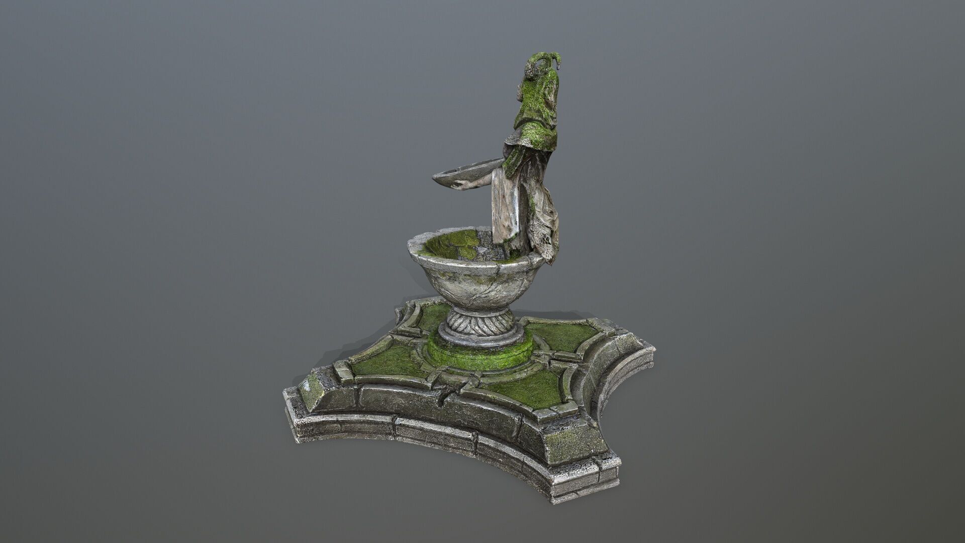 angel fountain Low-poly 3D model_12