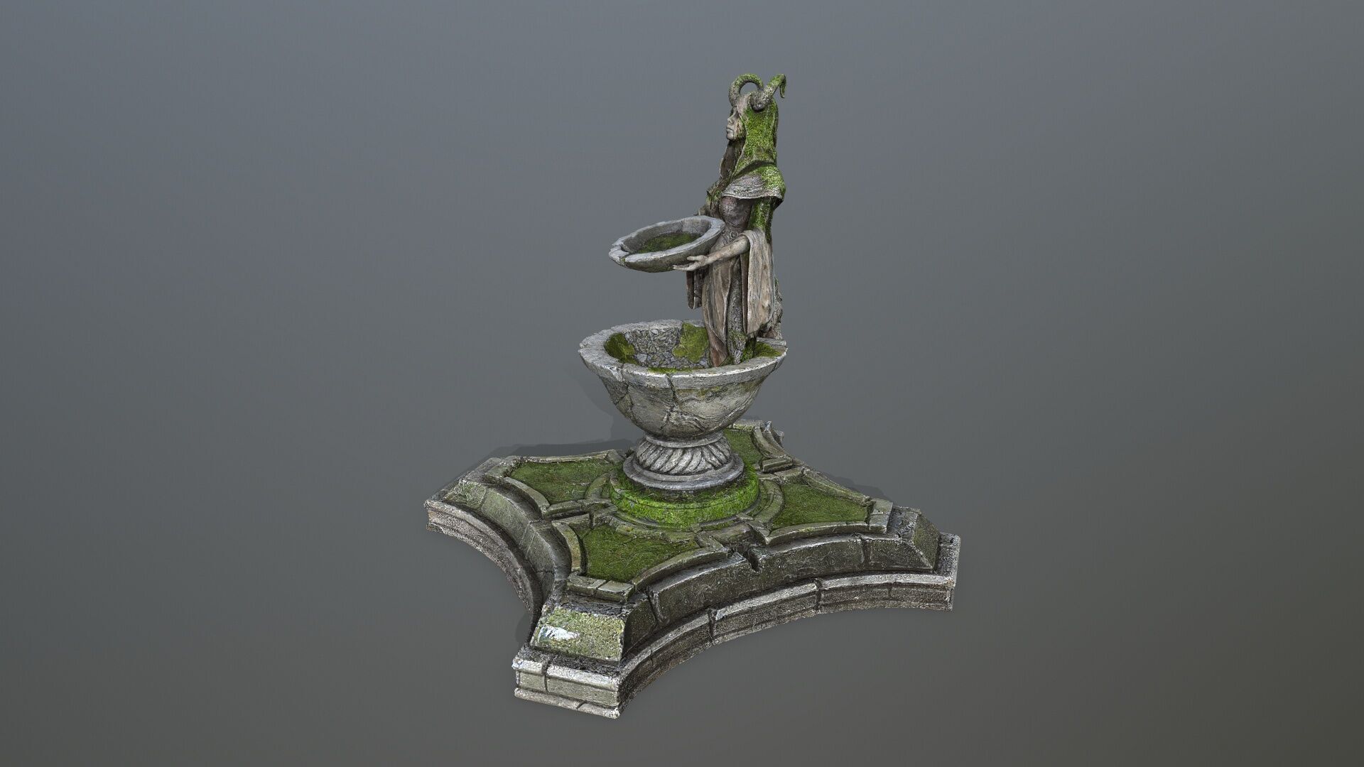 angel fountain Low-poly 3D model_11