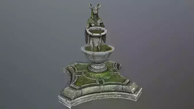angel fountain Low-poly 3D model