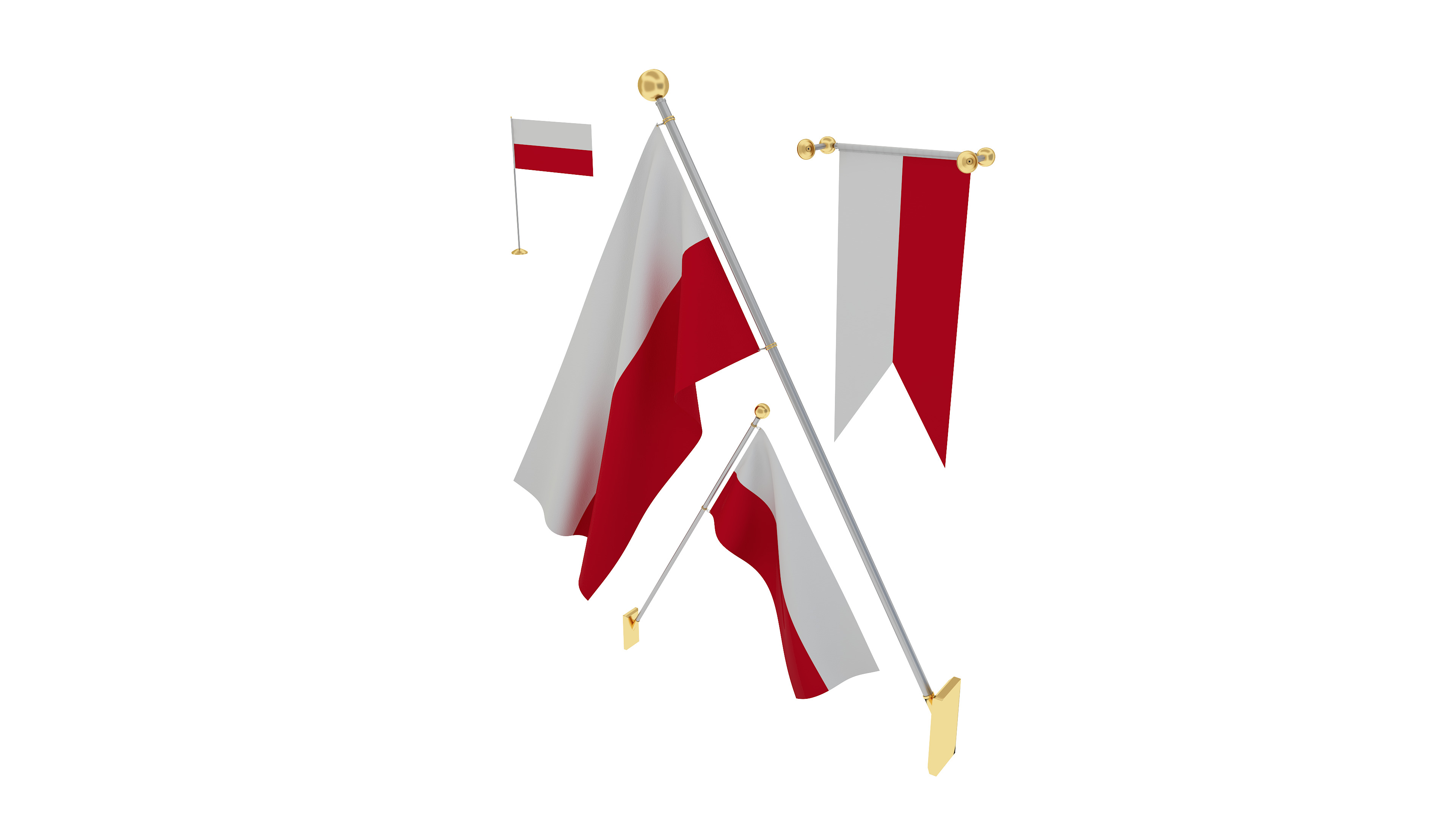Flags of Poland 3D model_1