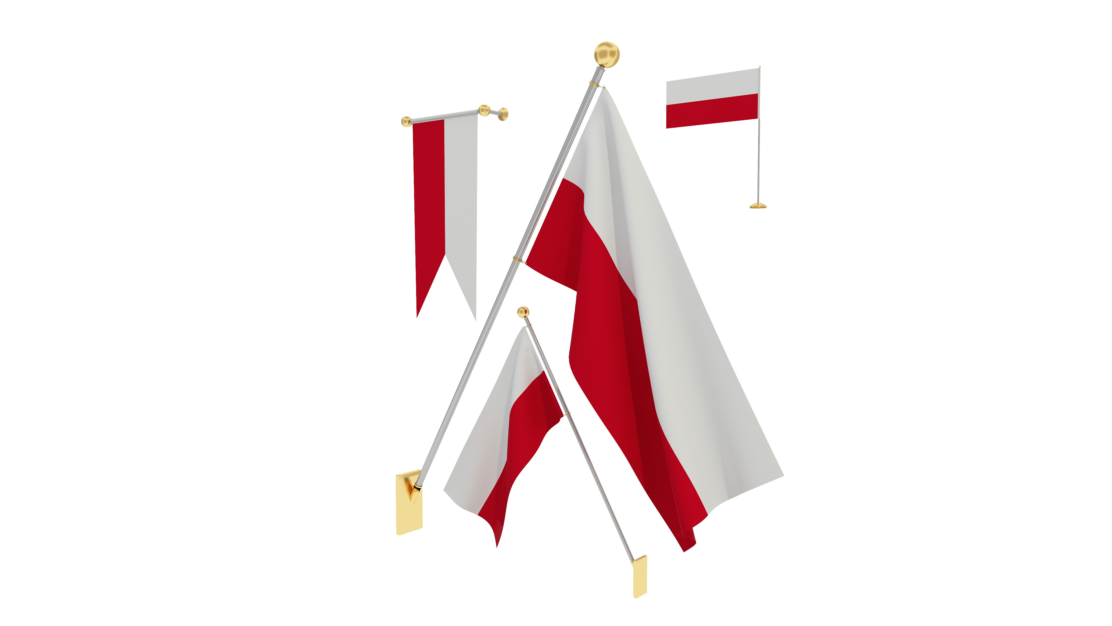 Flags of Poland 3D model_3