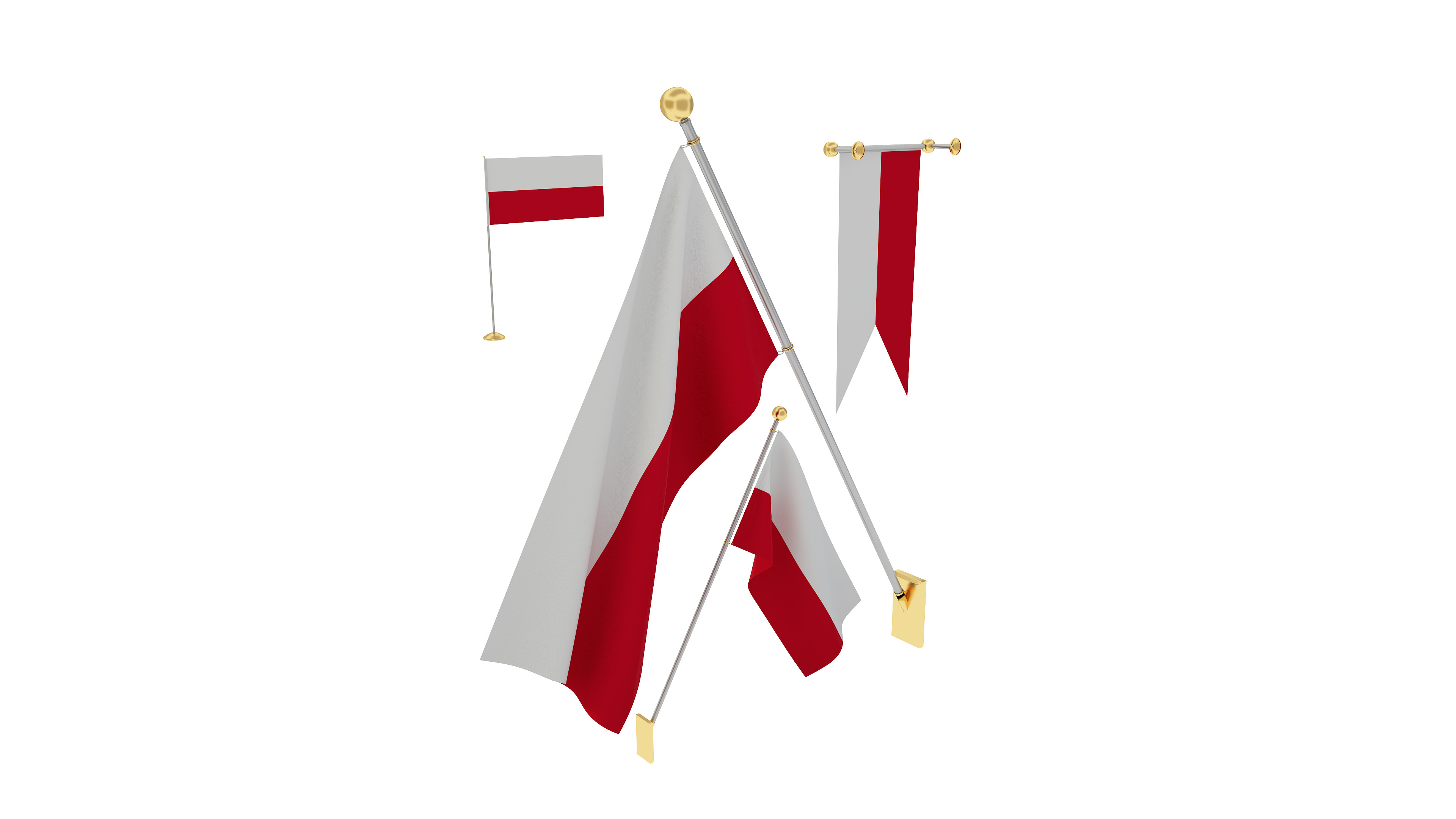 Flags of Poland 3D model_2