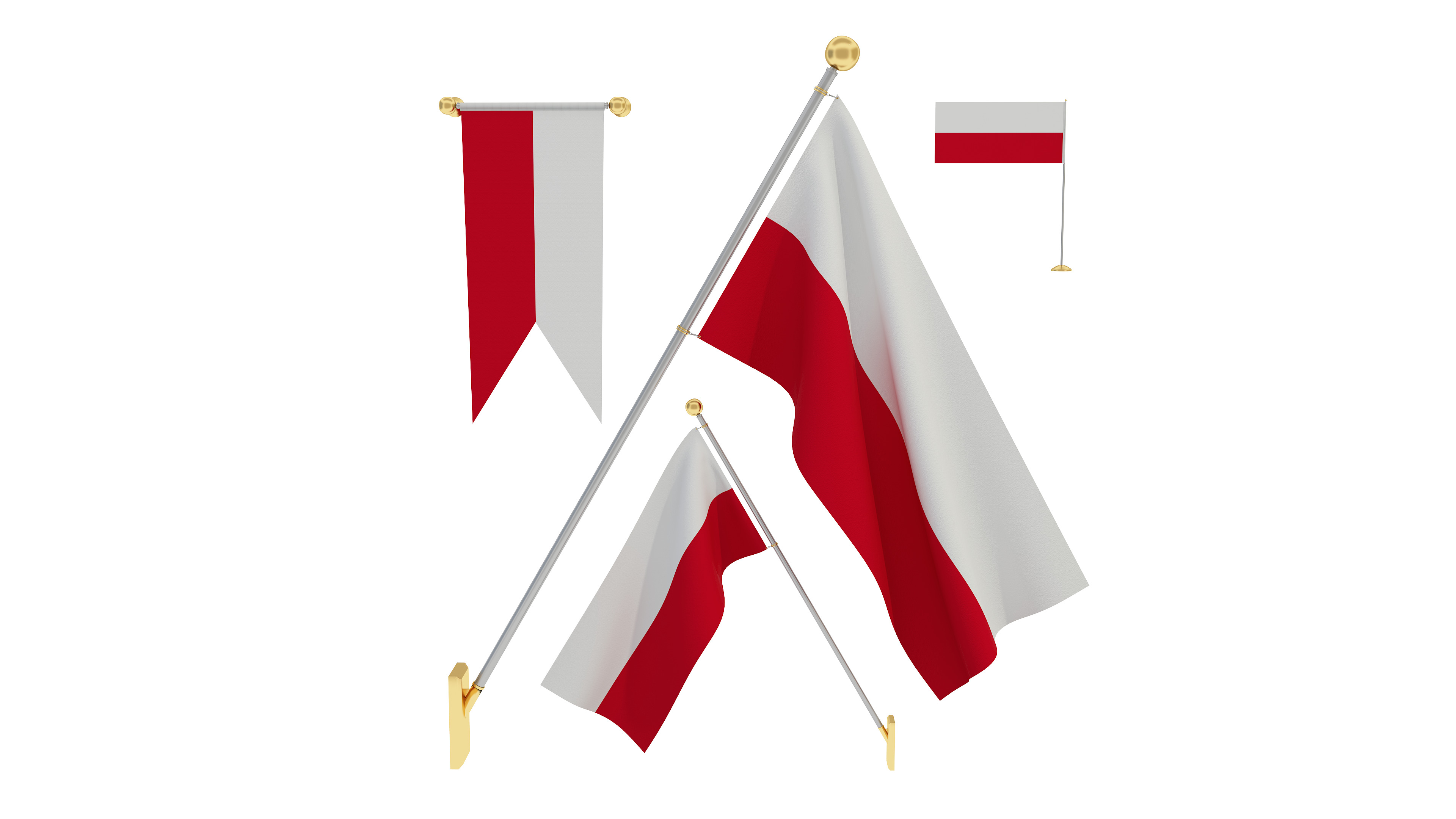 Flags of Poland 3D model_4