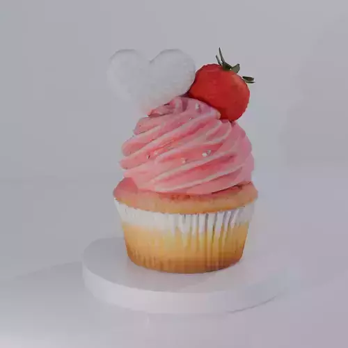 Strawberry Cupcake 3D Model