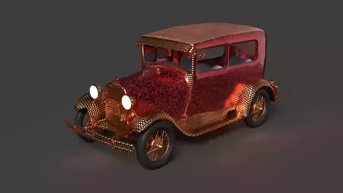 chinese golden vintage car