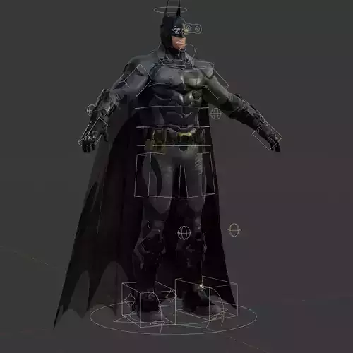 Batman 3D Model Arkham Knight Fully Rigged PBR FBX OBJ Blender Low-poly 3D model