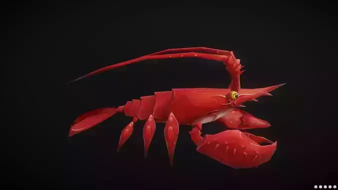 lobster complete animation Low-poly 3D model