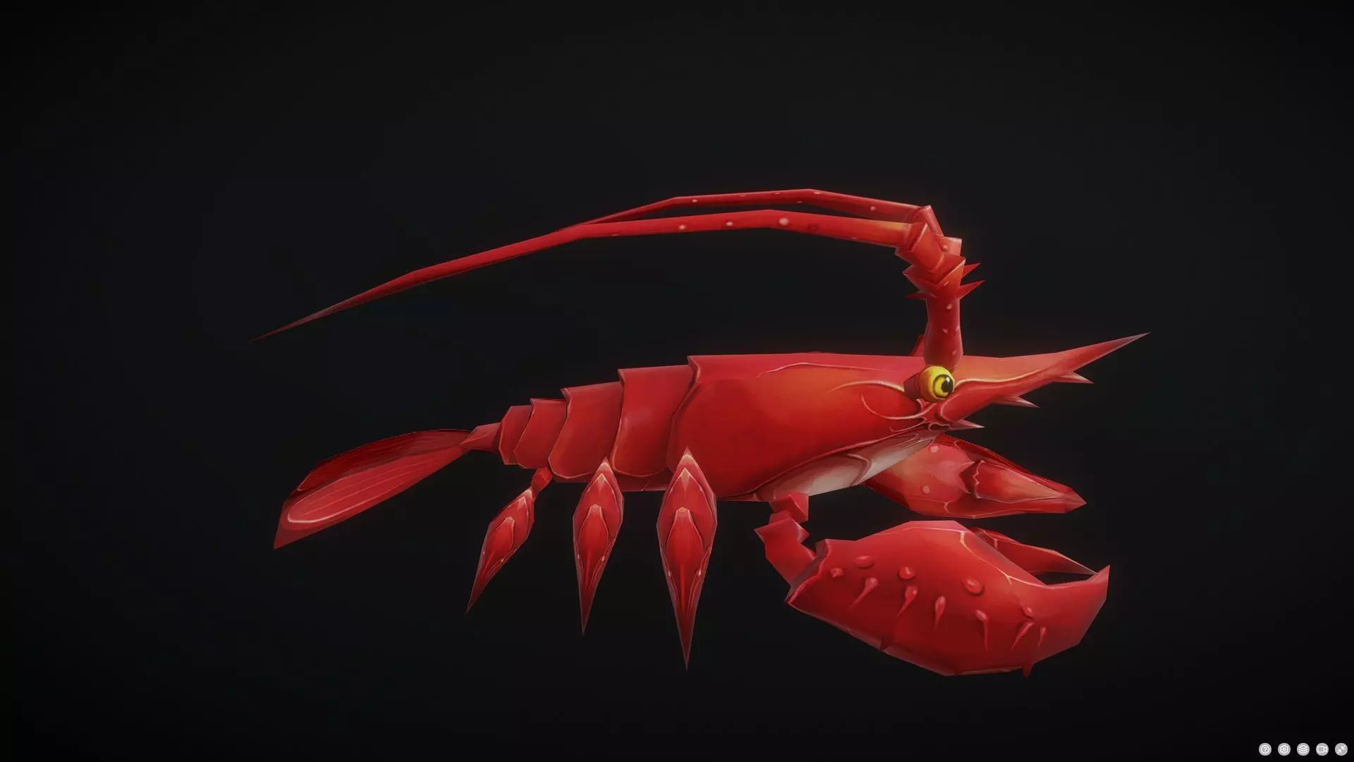 lobster complete animation Low-poly 3D model_0