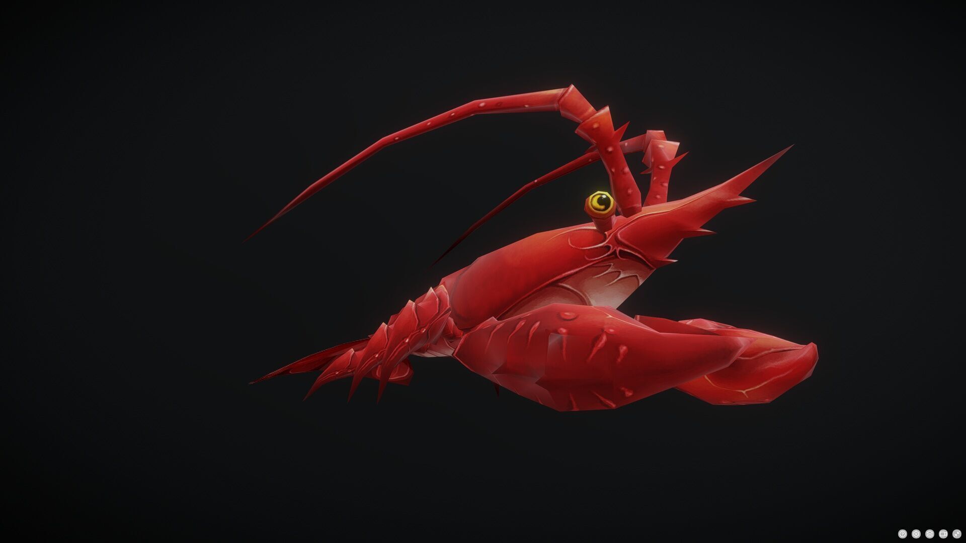 lobster complete animation Low-poly 3D model_2