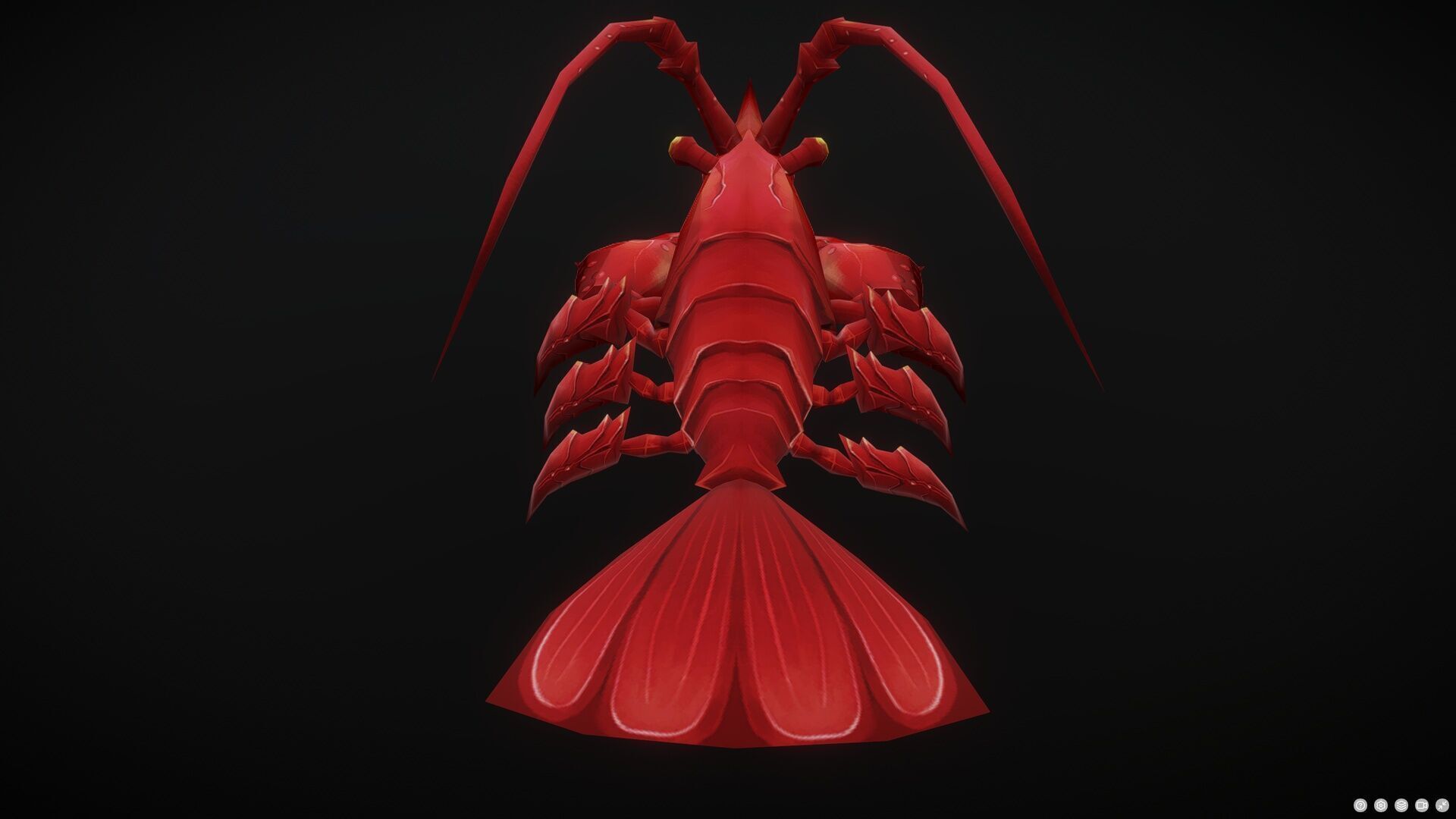 lobster complete animation Low-poly 3D model_4