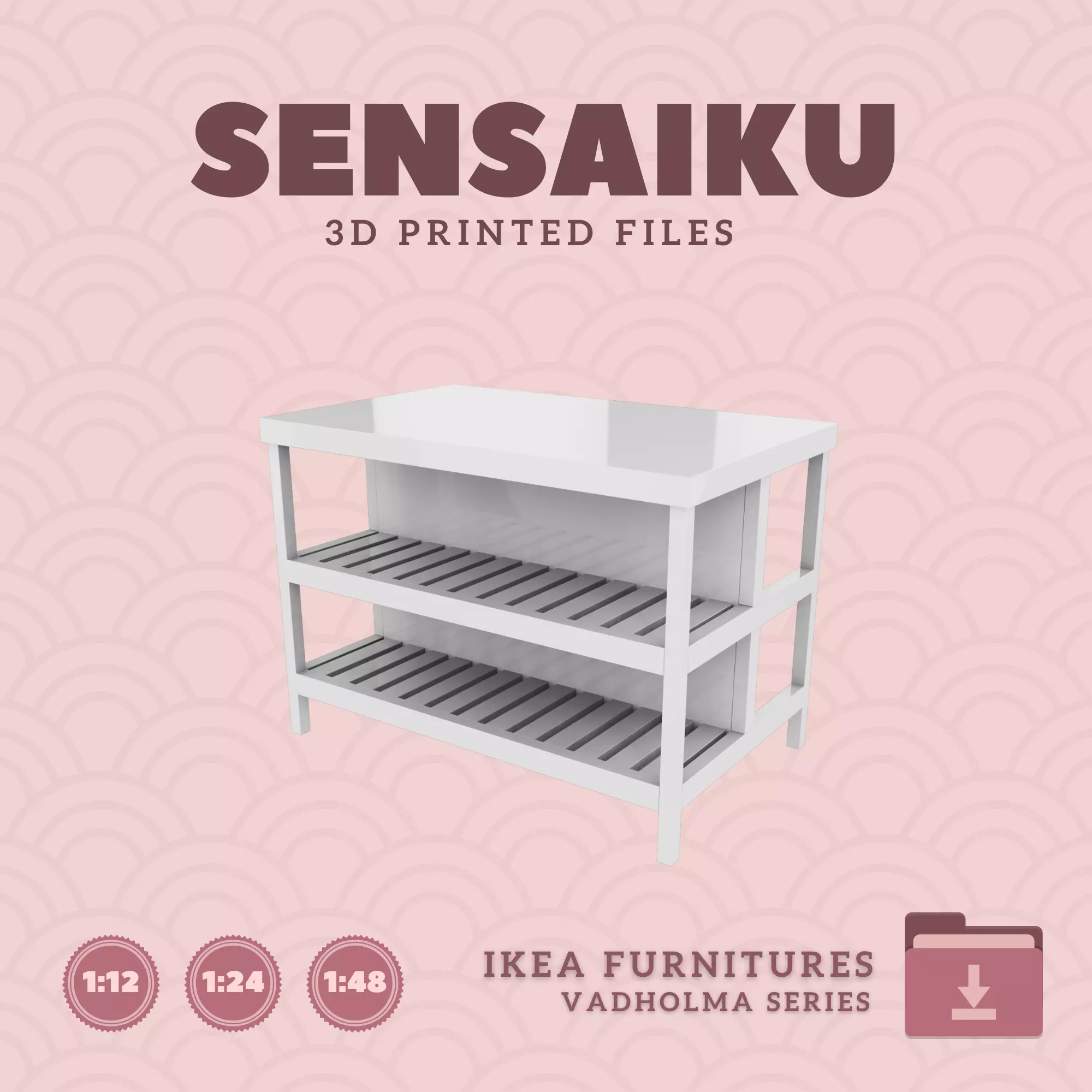 VADHOLMA Kitchen island V2 for Mini Dollhouse - IKEA - 3D Print 3D print model