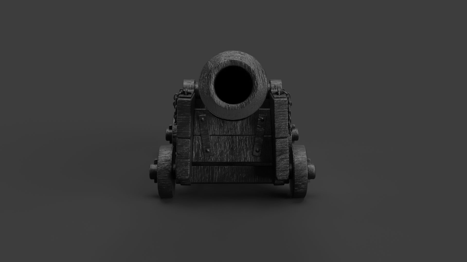 Realistic Cannon Low-poly 3D model_6