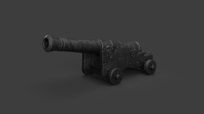 Realistic Cannon Low-poly 3D model