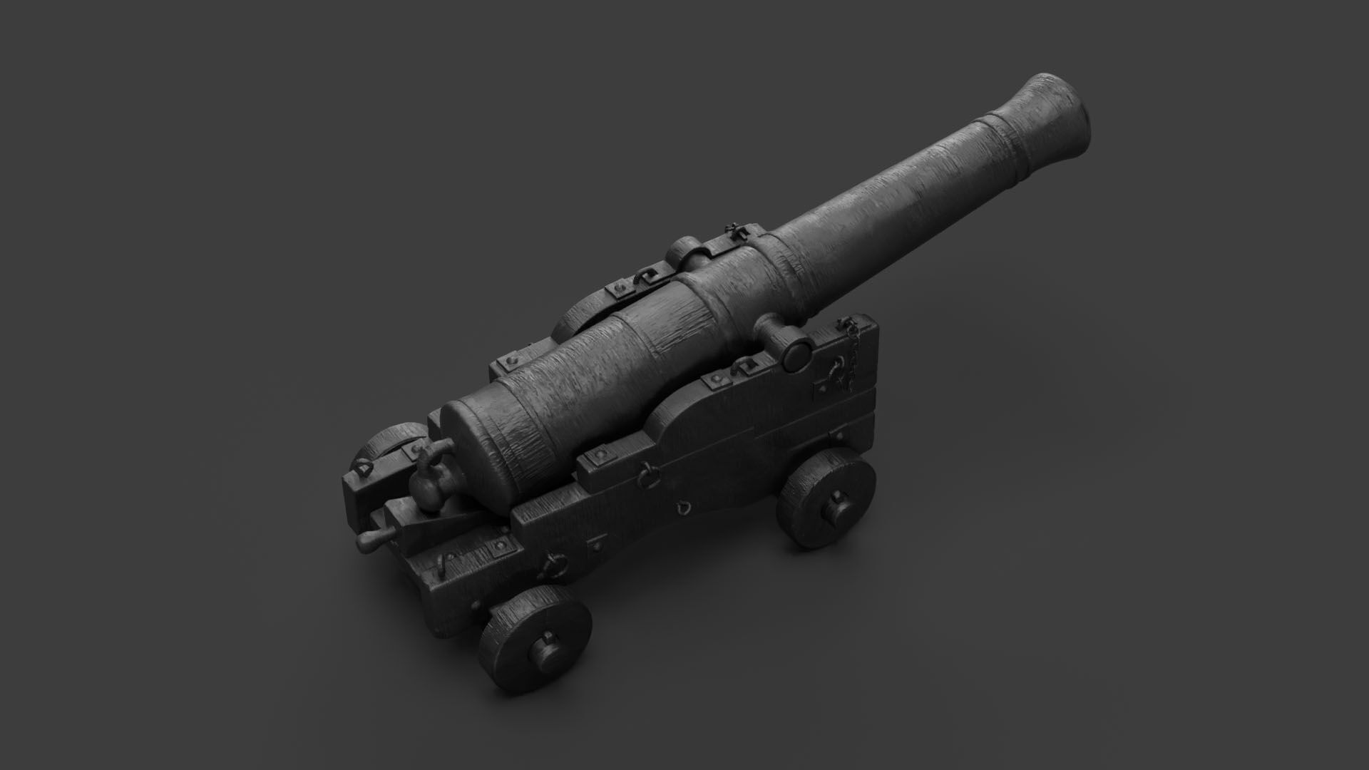 Realistic Cannon Low-poly 3D model_4