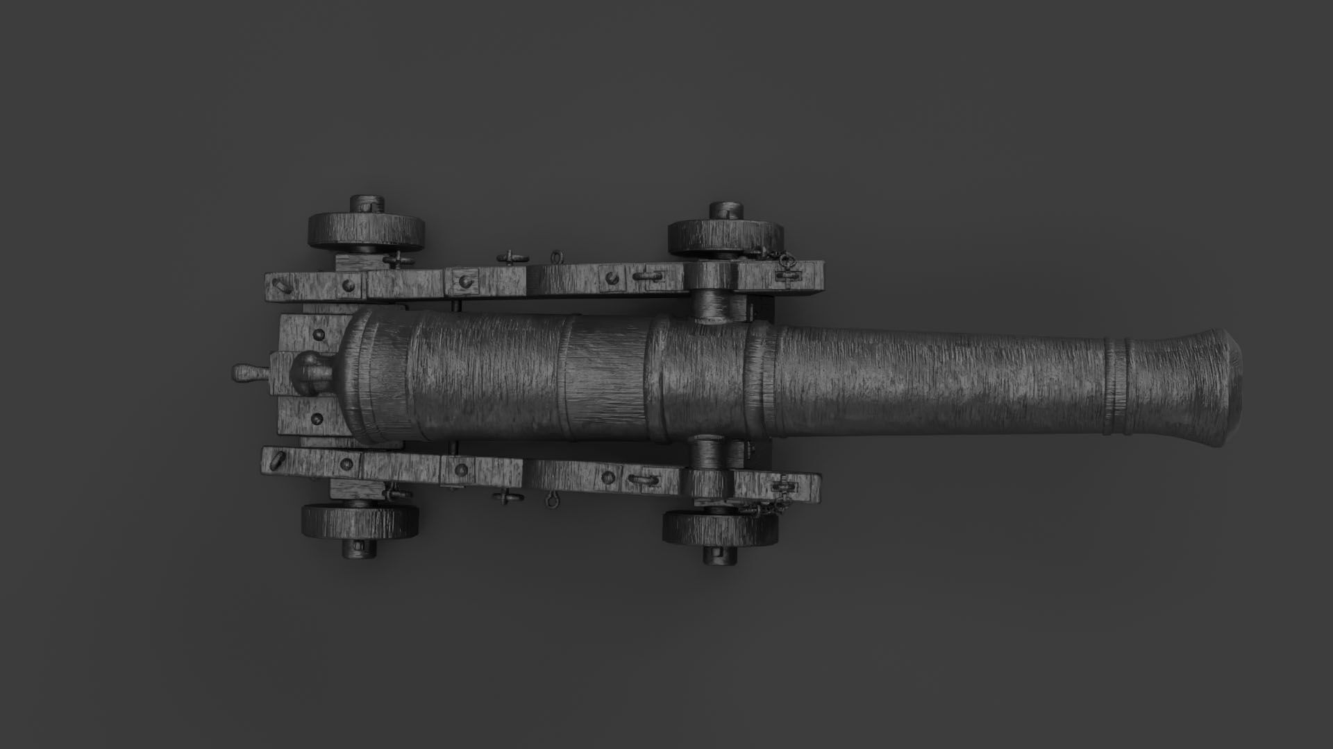 Realistic Cannon Low-poly 3D model_5