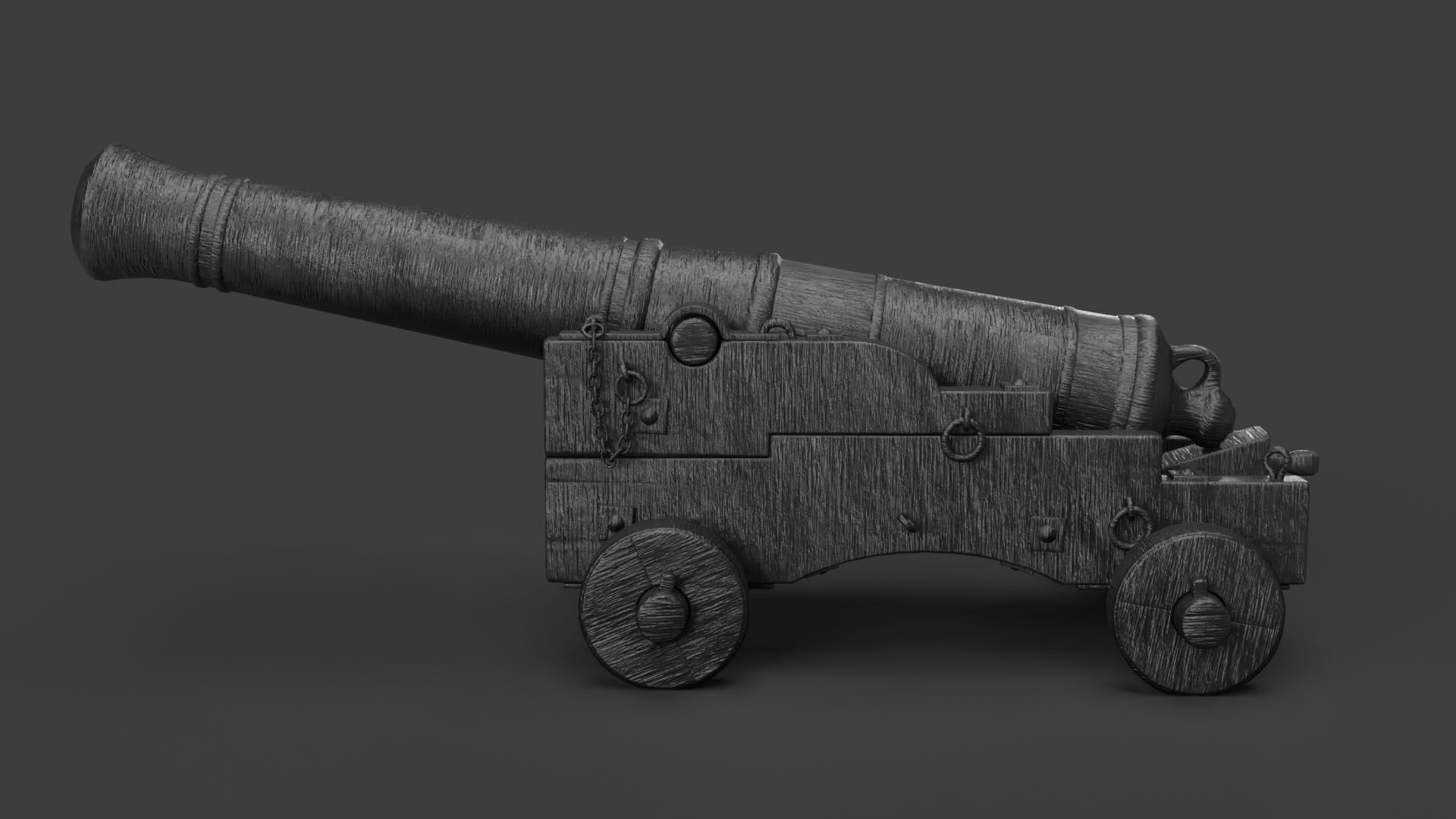 Realistic Cannon Low-poly 3D model_2