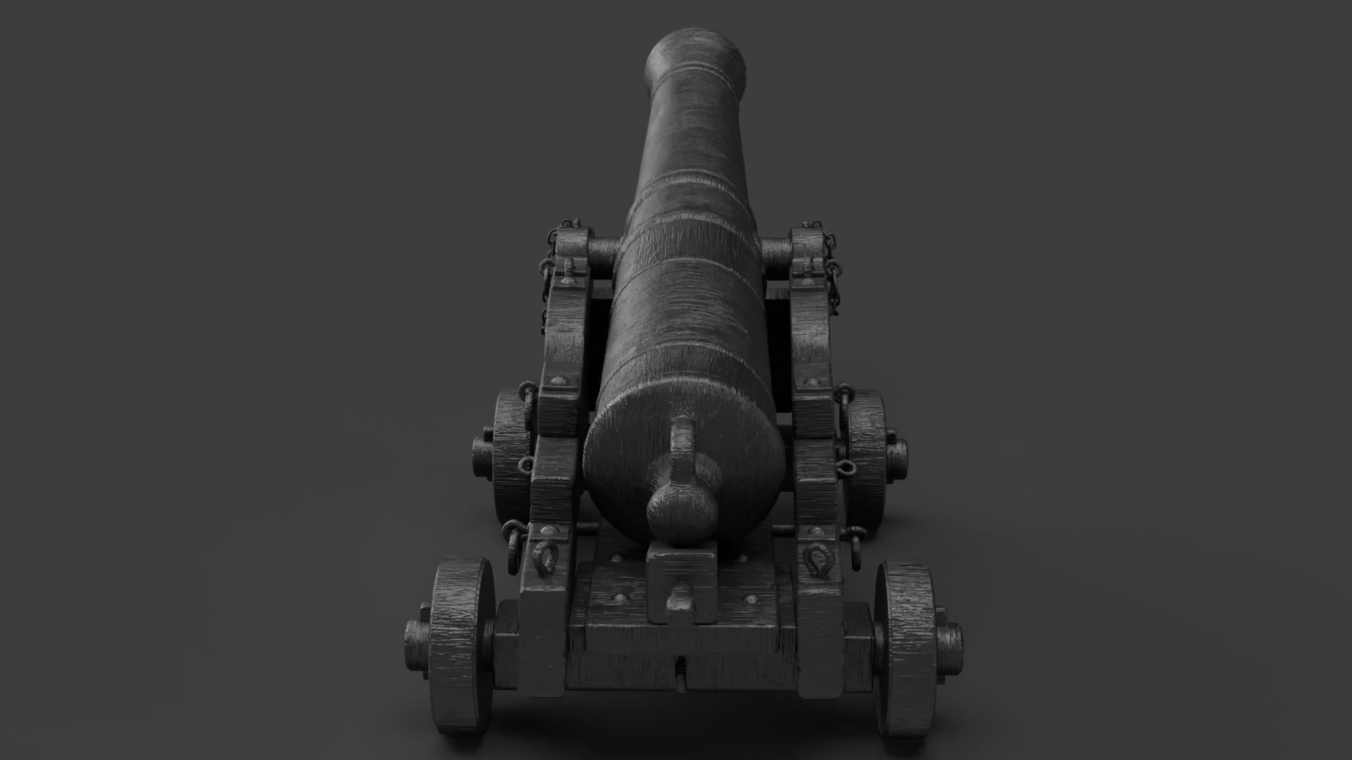 Realistic Cannon Low-poly 3D model_3