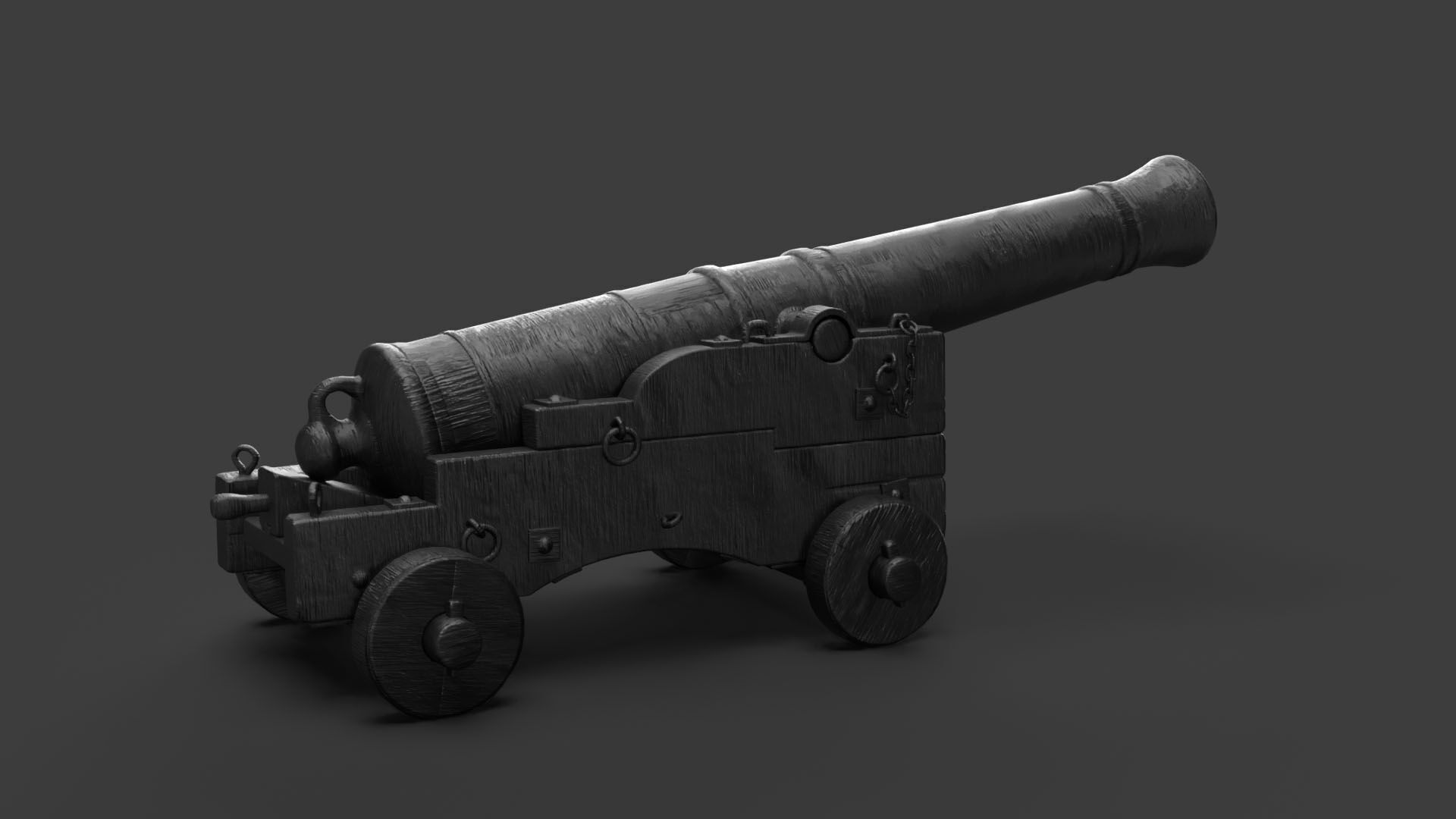 Realistic Cannon Low-poly 3D model_10