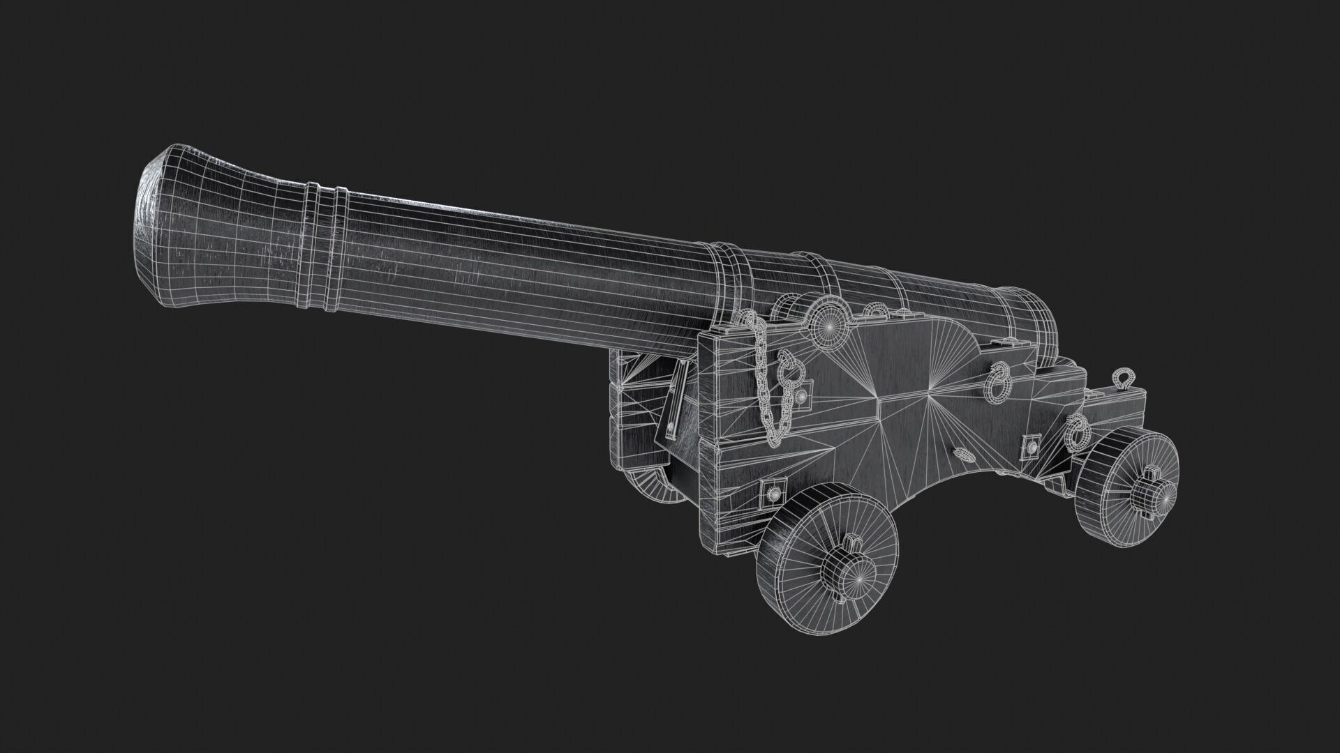 Realistic Cannon Low-poly 3D model_11