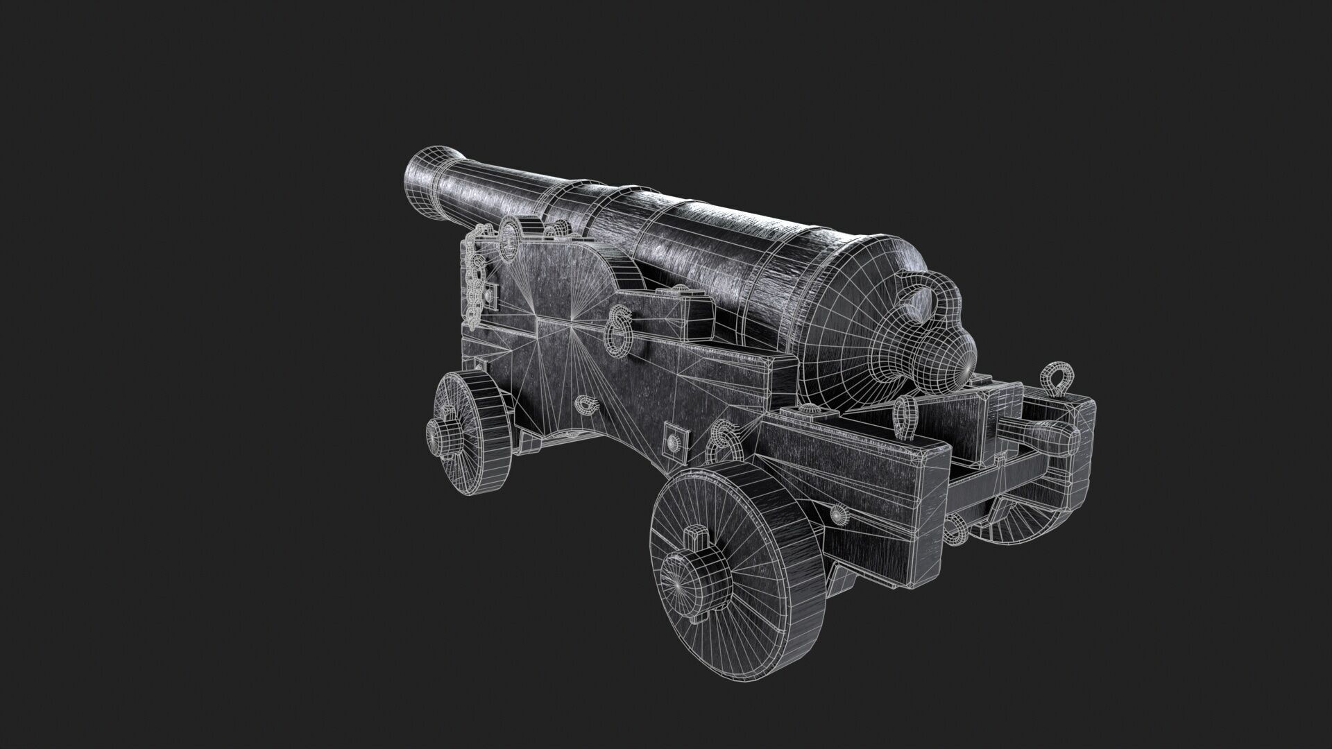 Realistic Cannon Low-poly 3D model_12