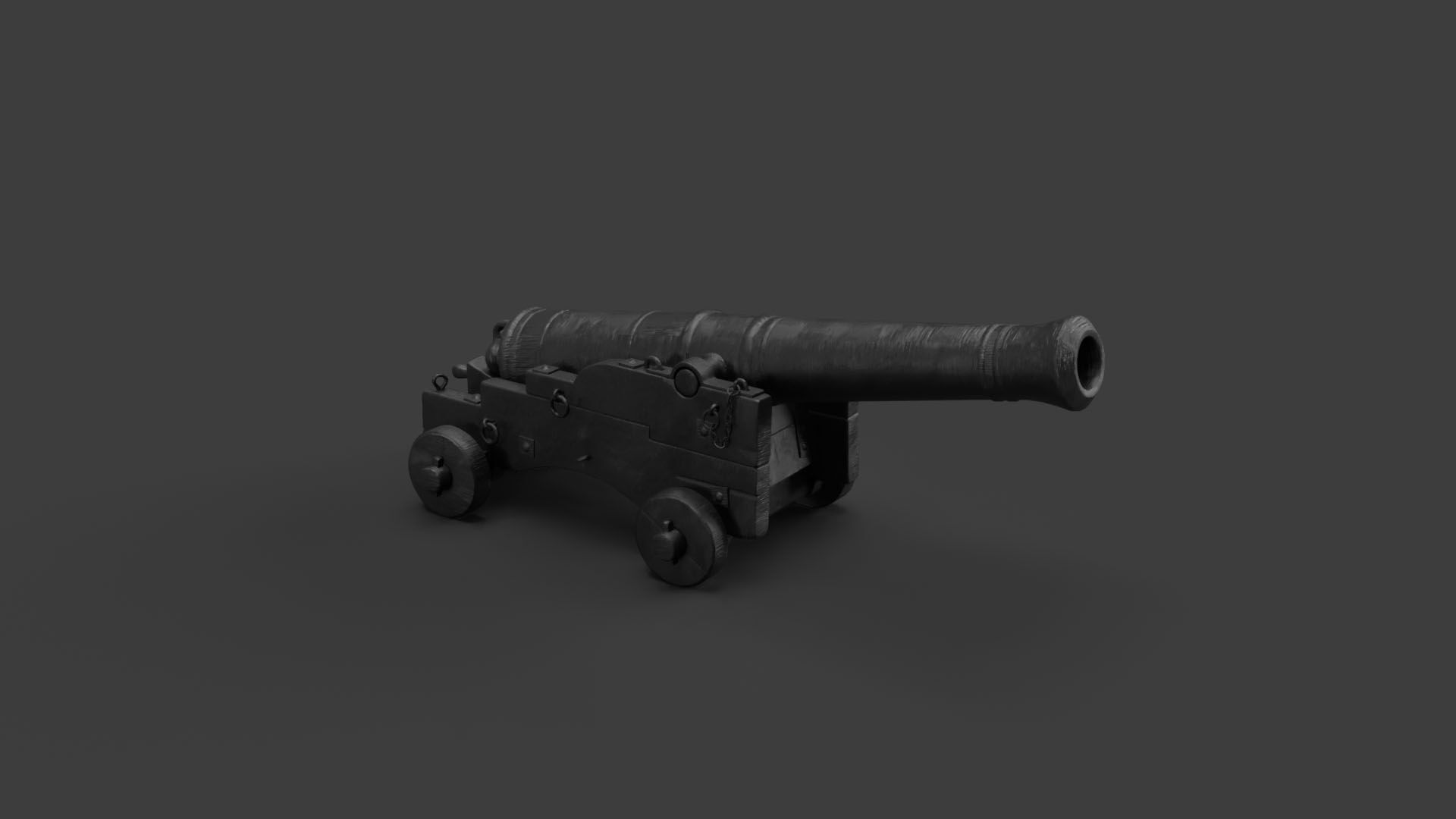 Realistic Cannon Low-poly 3D model_9