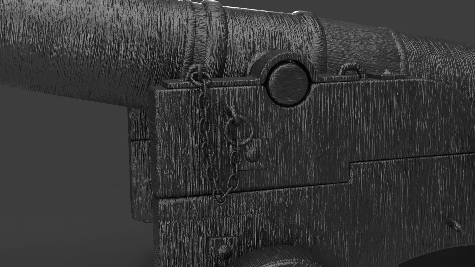 Realistic Cannon Low-poly 3D model_7