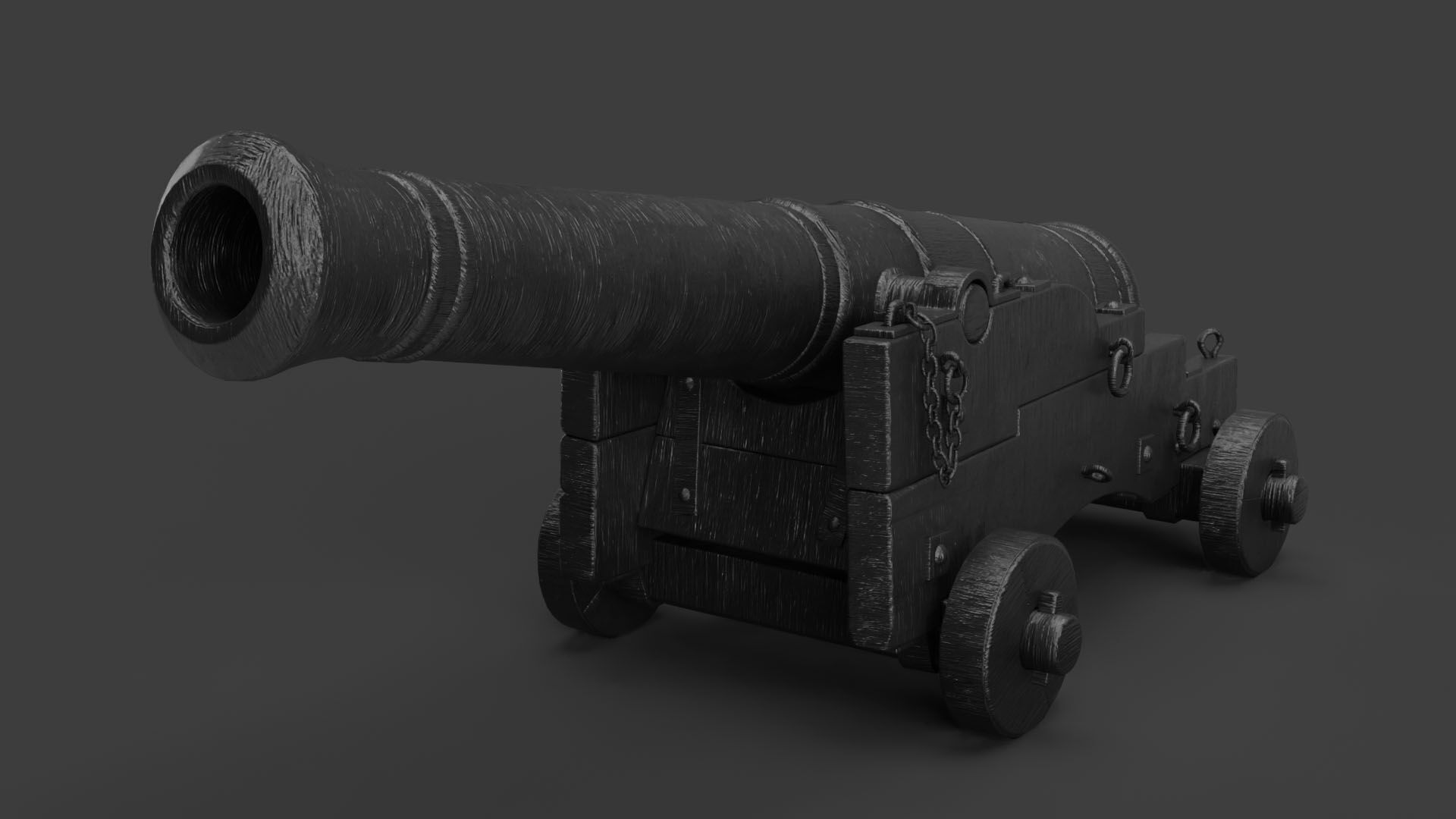 Realistic Cannon Low-poly 3D model_8