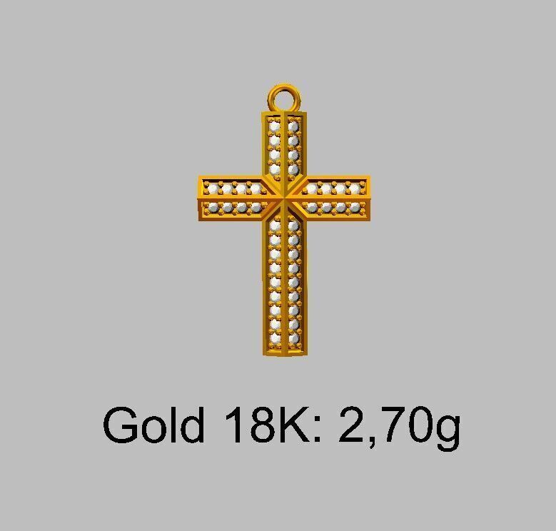 Diamond Cross Pendant 3D print model_5