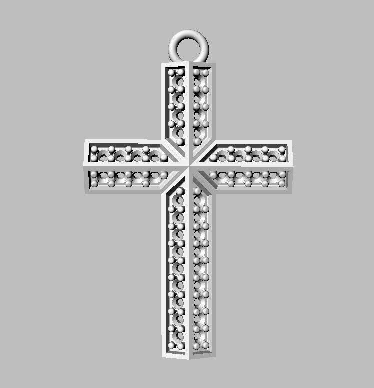 Diamond Cross Pendant 3D print model_21