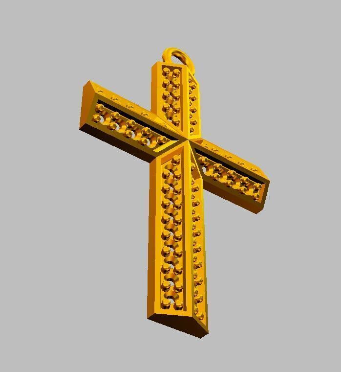 Diamond Cross Pendant 3D print model_15