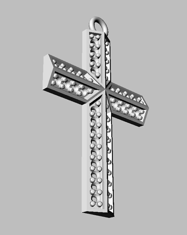 Diamond Cross Pendant 3D print model_17