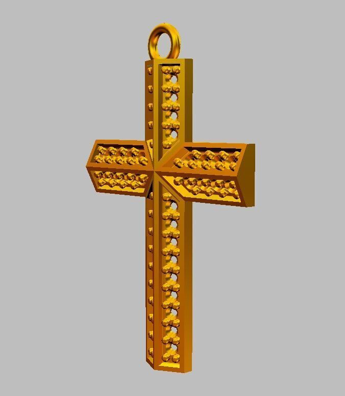 Diamond Cross Pendant 3D print model_14