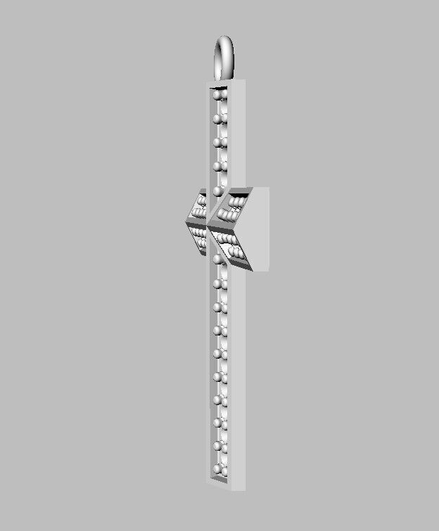 Diamond Cross Pendant 3D print model_20