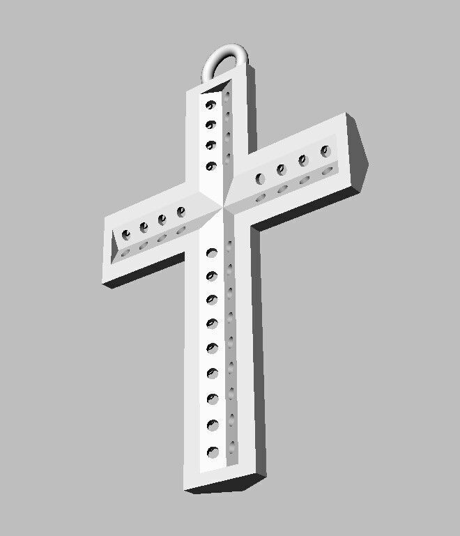 Diamond Cross Pendant 3D print model_19