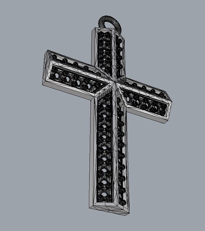 Diamond Cross Pendant 3D print model_24