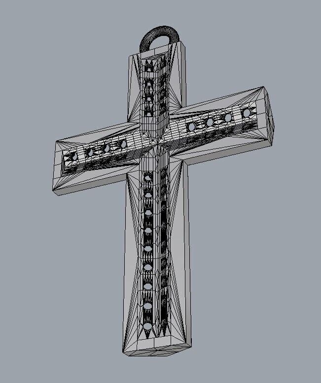 Diamond Cross Pendant 3D print model_26