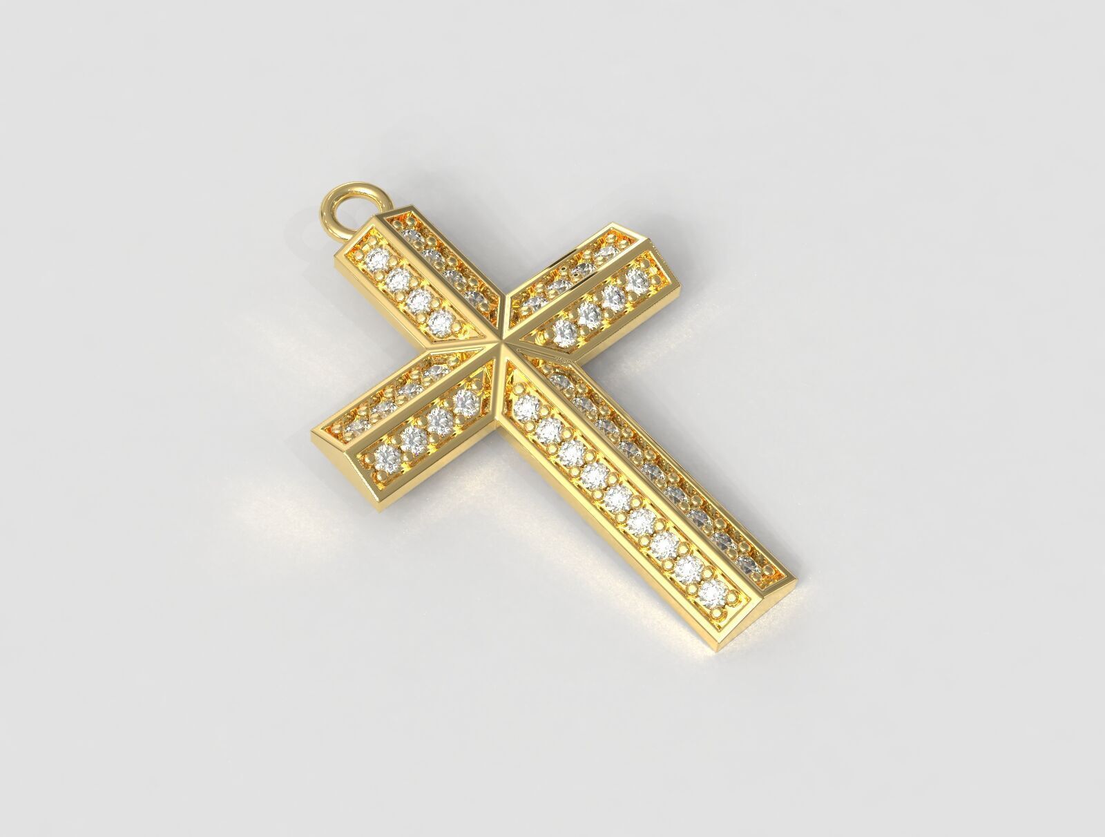Diamond Cross Pendant 3D print model_3