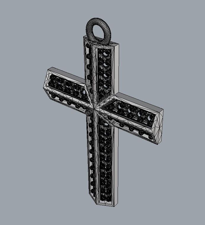Diamond Cross Pendant 3D print model_22