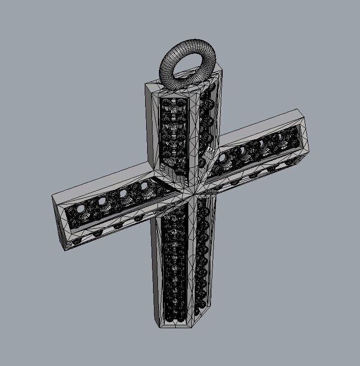 Diamond Cross Pendant 3D print model_23