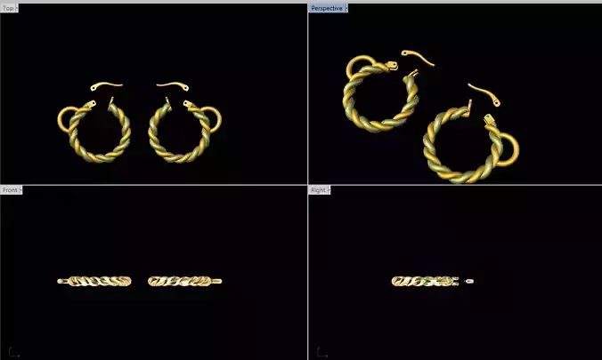 Cable Earrings  3D print model