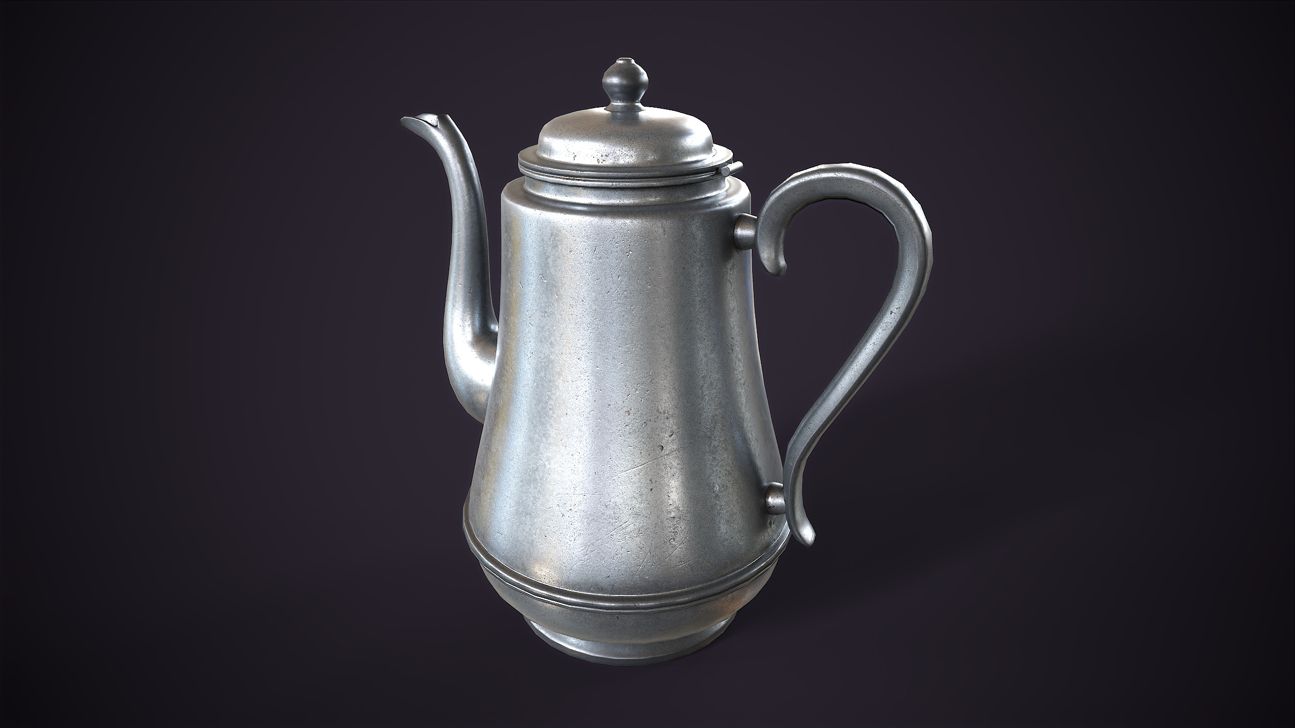 Pewter tableware Low-poly 3D model_12