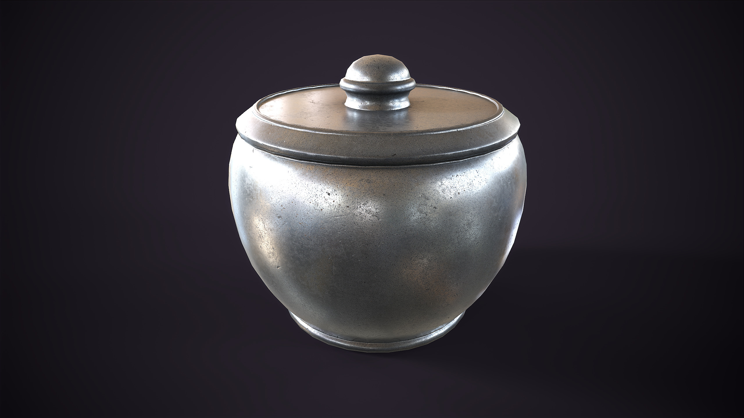 Pewter tableware Low-poly 3D model_5