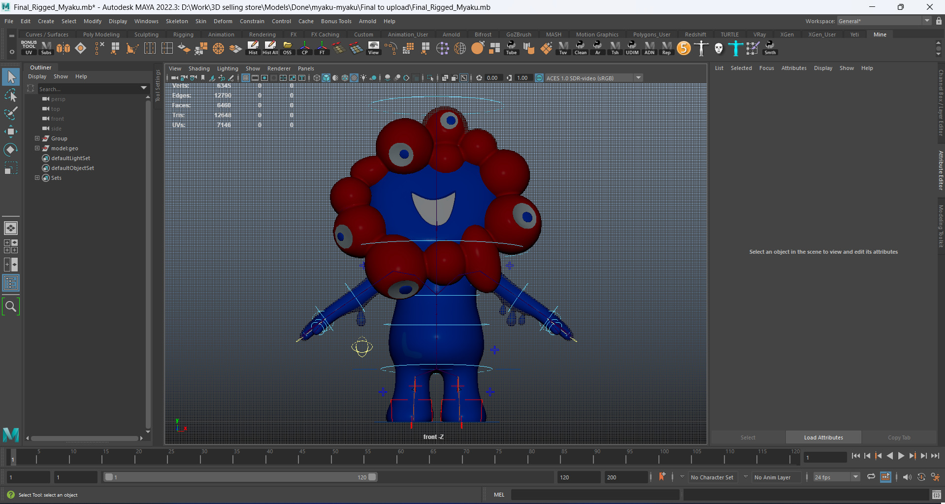 Expo 2025 Myaku Mascot Rigged 3D model_6