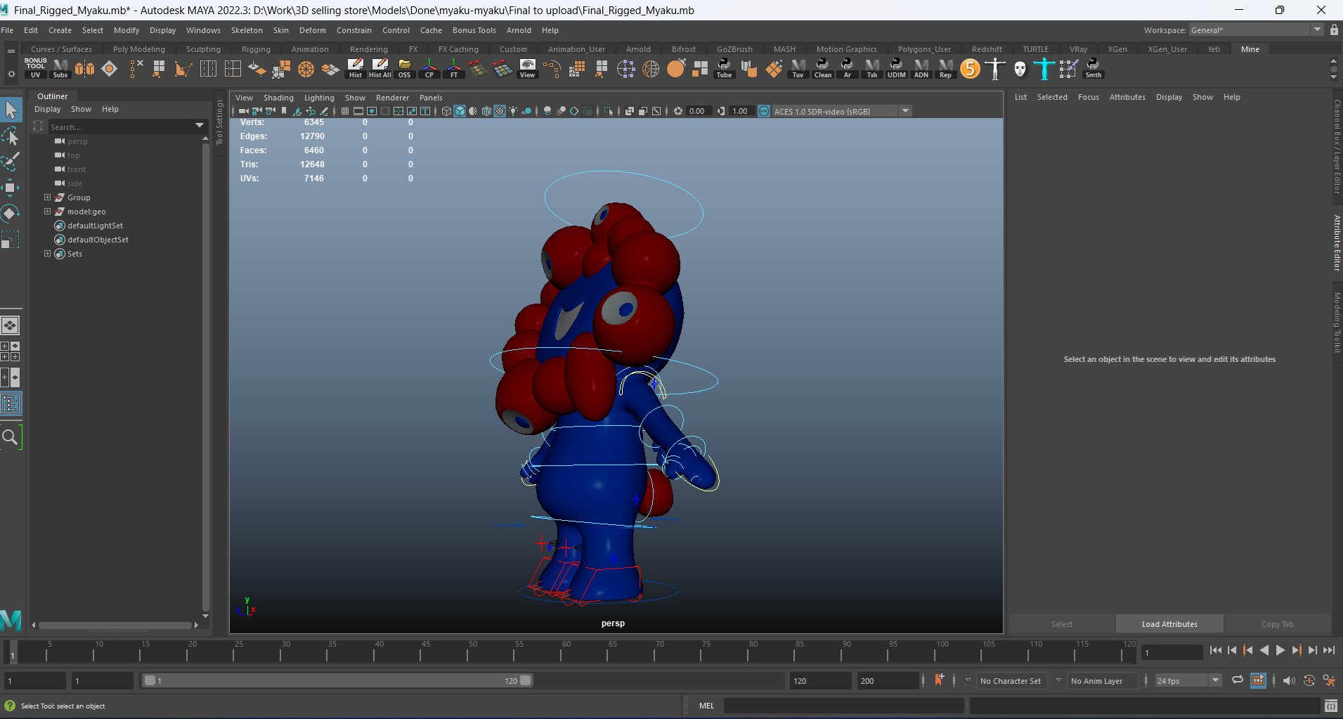 Expo 2025 Myaku Mascot Rigged 3D model_5