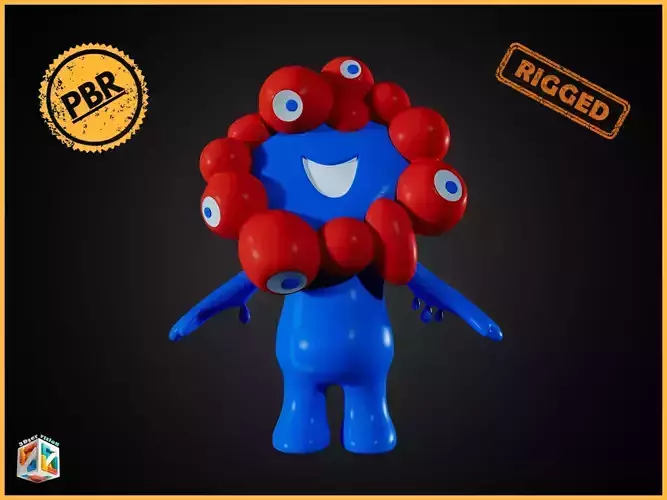 Expo 2025 Myaku Mascot Rigged 3D model