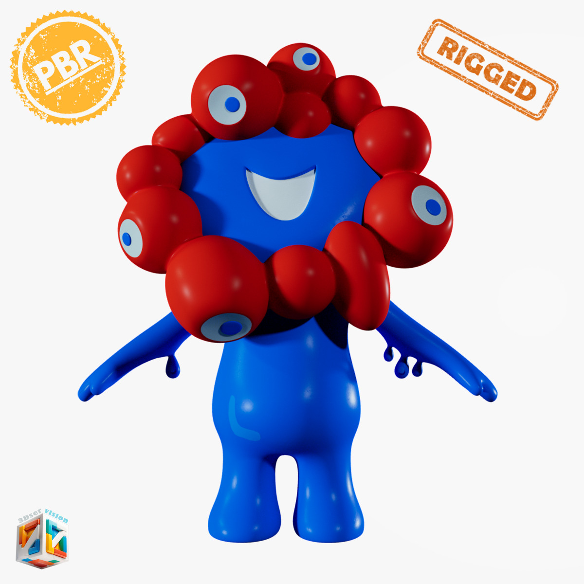 Expo 2025 Myaku Mascot Rigged 3D model_11