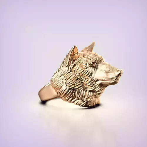 Wolf Head Ring