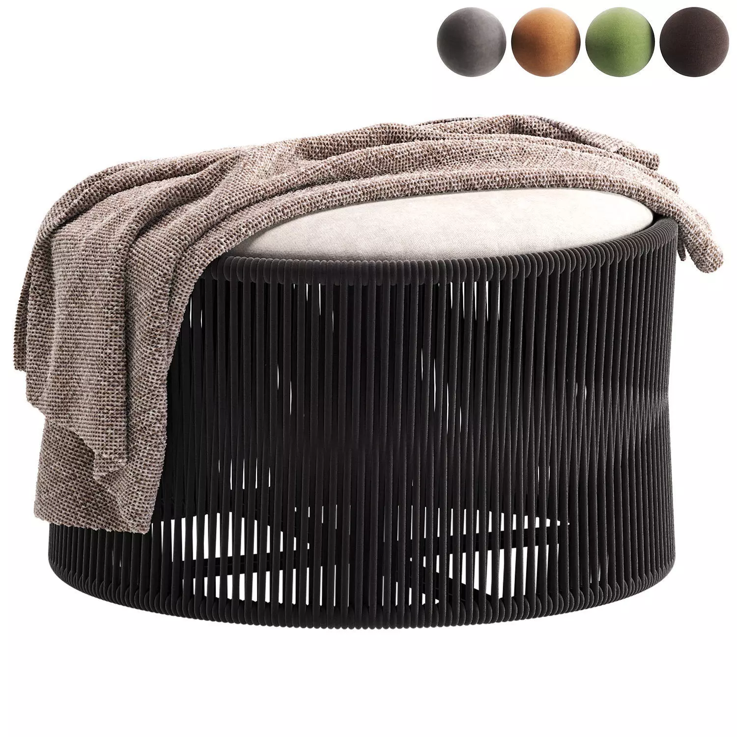 Weave Collection ROUND OTTOMAN 3D model